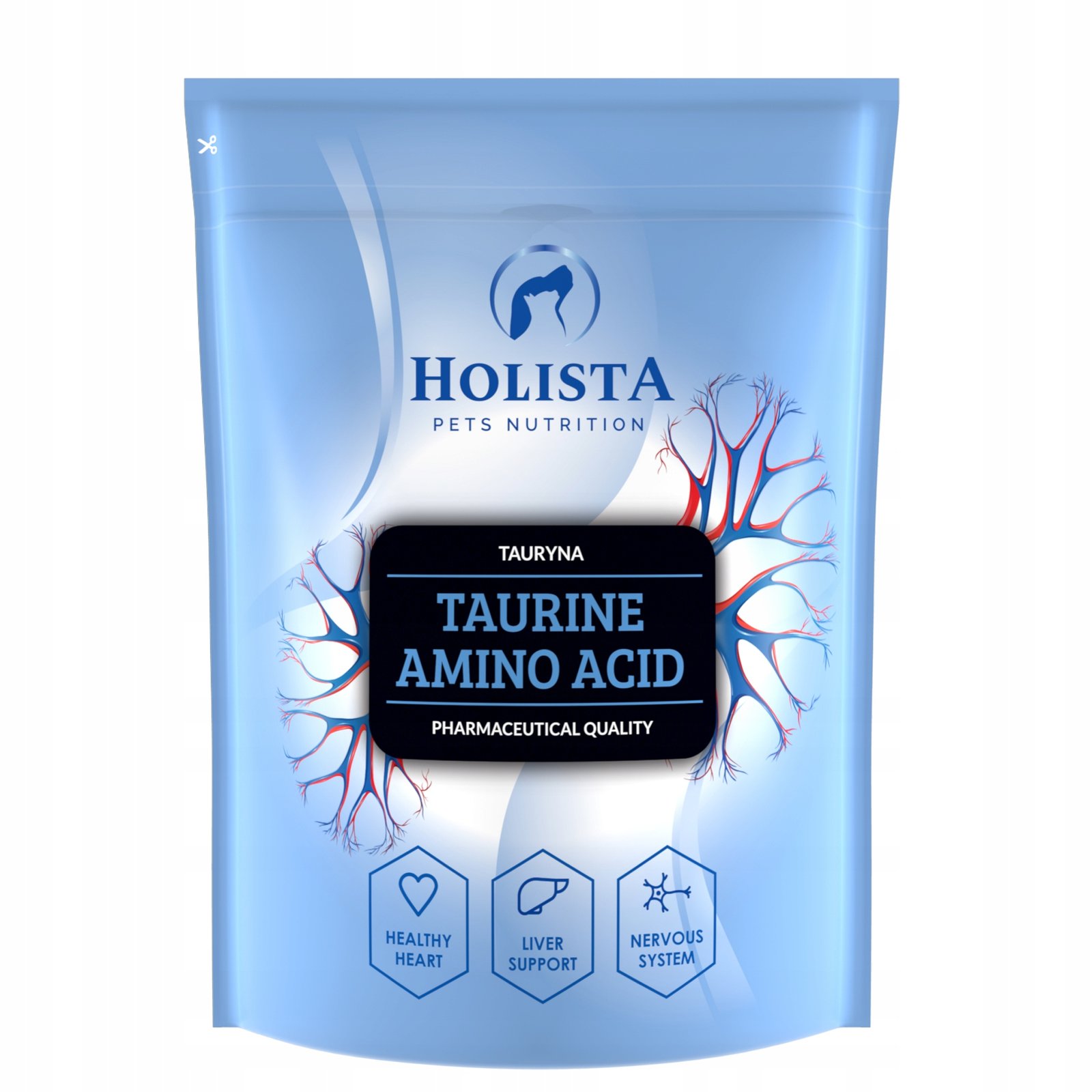 Holista Taurin Amino Acid - taurino papildas šunims ir katėms milteliai 500 g