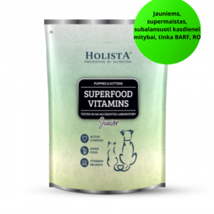 Holista Superfood Vitamins Juinior - vitaminų kompleksas ,,super maistas'' jauniems šuniukams ir kačiukams 600 g.