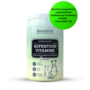 Holista Superfood Vitamins Juinior - vitaminų kompleksas ,,super maistas" jauniems šuniukams ir kačiukams, milteliai 200 g.