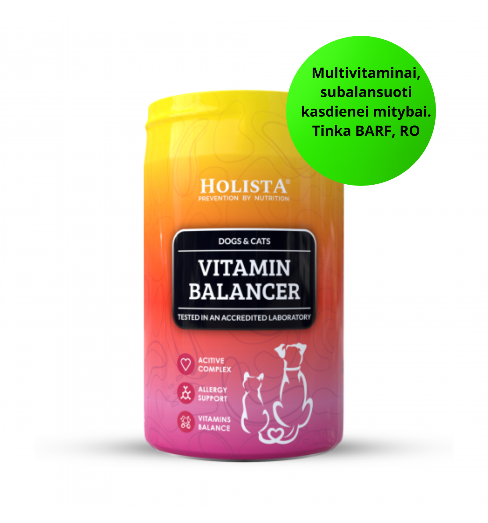 Holista Vitamin Balancer - balansinis multivitaminų kompleksas šunims ir katėms, milteliai 200 g.