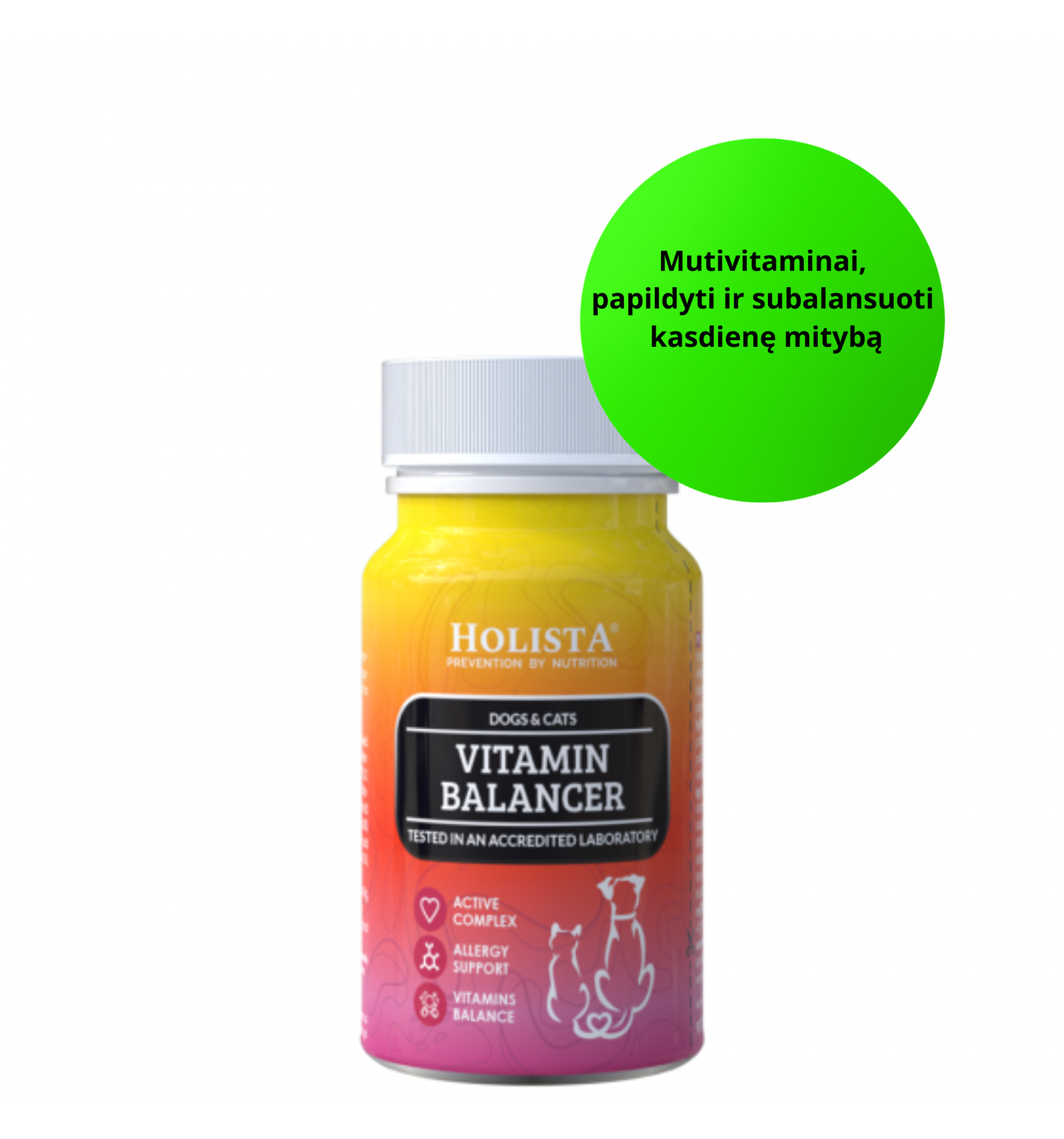 Holista Vitamin Balancer - balansuojantis multivitaminų kompleksas šunims ir katėms 90 tabl.