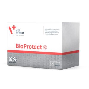 Vetexpert BioProtect - gerosios bakterijos FOS, MOS, mikrobiotai palaikyti šunims ir katėms 60 kapsulių