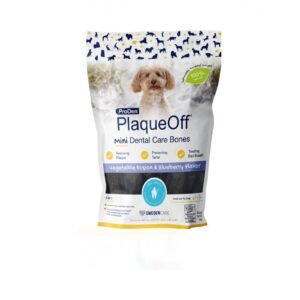 PlaqueOFF System Small dantų priežiūros kramtukai - skanėstai šunims su daržovėm ir mėlynėm 340 g