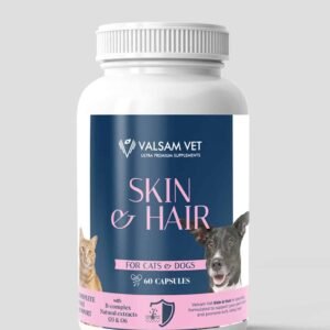 Valsam Vet SKIN & HAIR –  odos ir kailio papildas šunims ir katėms 60 kaps.