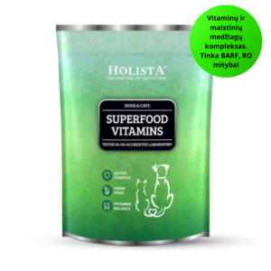 Holista Superfood Vitamins - vitaminų ir mineralų kompleksas su Superfood ingredientais suaugusiems šunims ir katėms 600 g
